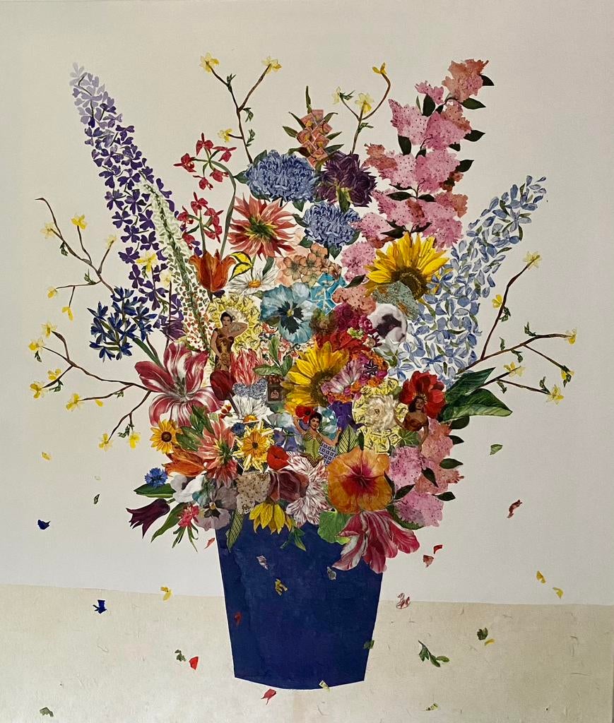 Collage van bloemen en meer…, Antiek en Kunst, Kunst | Tekeningen en Foto's, Ophalen