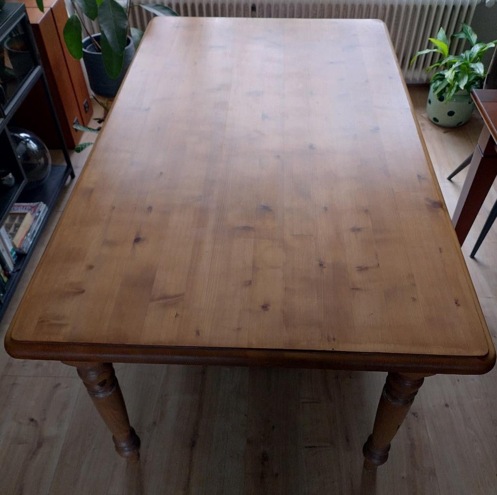 Geloogd grenen eettafel, Huis en Inrichting, Ophalen, Gebruikt, 50 tot 100 cm, 100 tot 150 cm