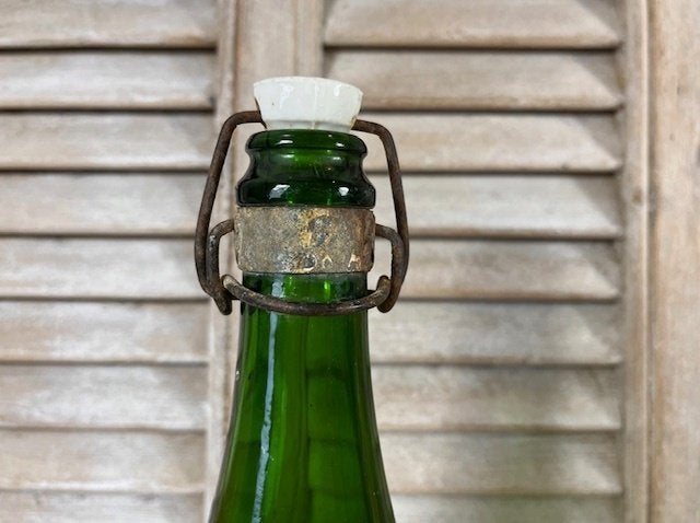 Antieke groene Franse wijnfles, Antiek en Kunst, Antiek | Glas en Kristal, Ophalen of Verzenden