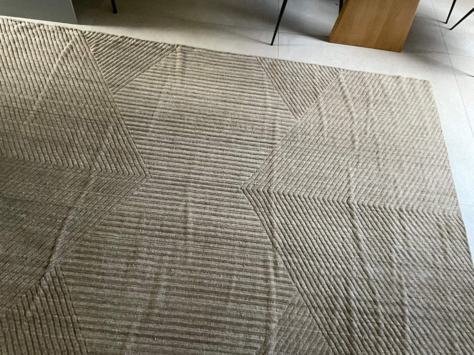 AM PM Laredoute wollen vloerkleed Aitor, Ophalen, Bruin, 200 cm of meer, Zo goed als nieuw
