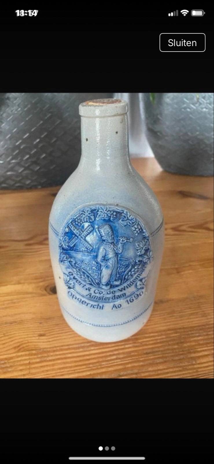 Oude jeneverfles van levert & co de wildeman, Antiek en Kunst, Ophalen of Verzenden