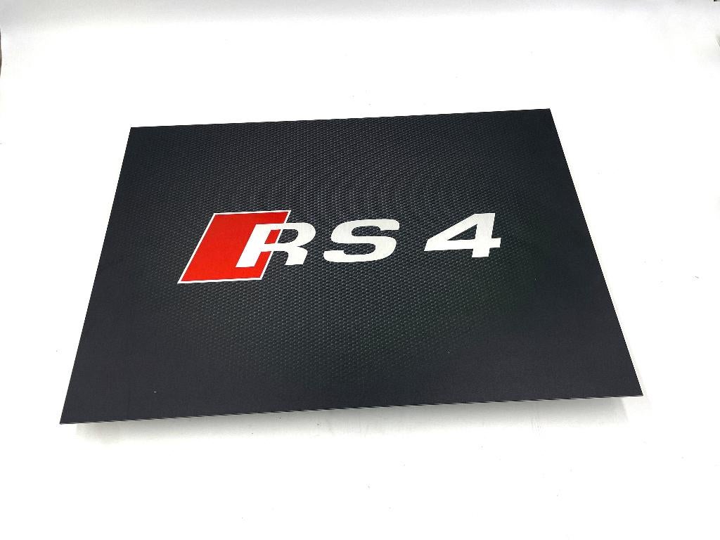 Reclamebord Audi RS4 logo embleem, groot 40x57cm aluminium, Ophalen of Verzenden, Nieuw, Reclamebord