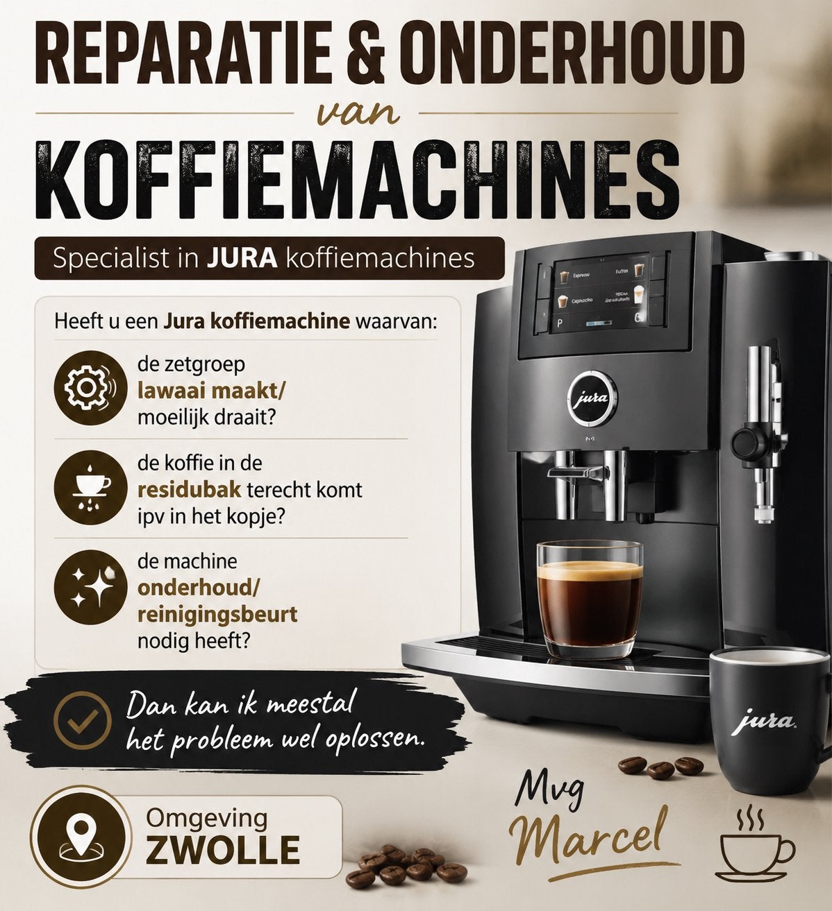 Reparatie & onderhoud  van Jura Koffiemachines, Witgoed en Apparatuur, Ophalen, Nieuw, Jura, Reiniging en onderhoud