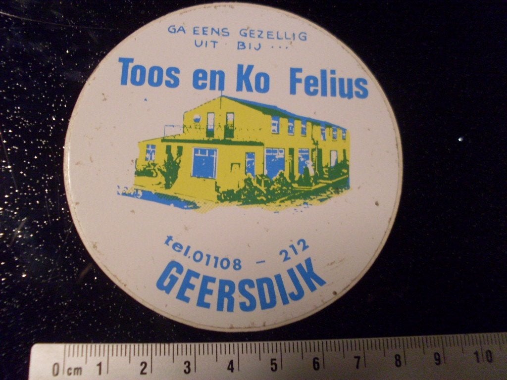 sticker Toos en Ko Felius geersdijk gezellig uit bij, Verzenden, Zo goed als nieuw, Bedrijf of Vereniging