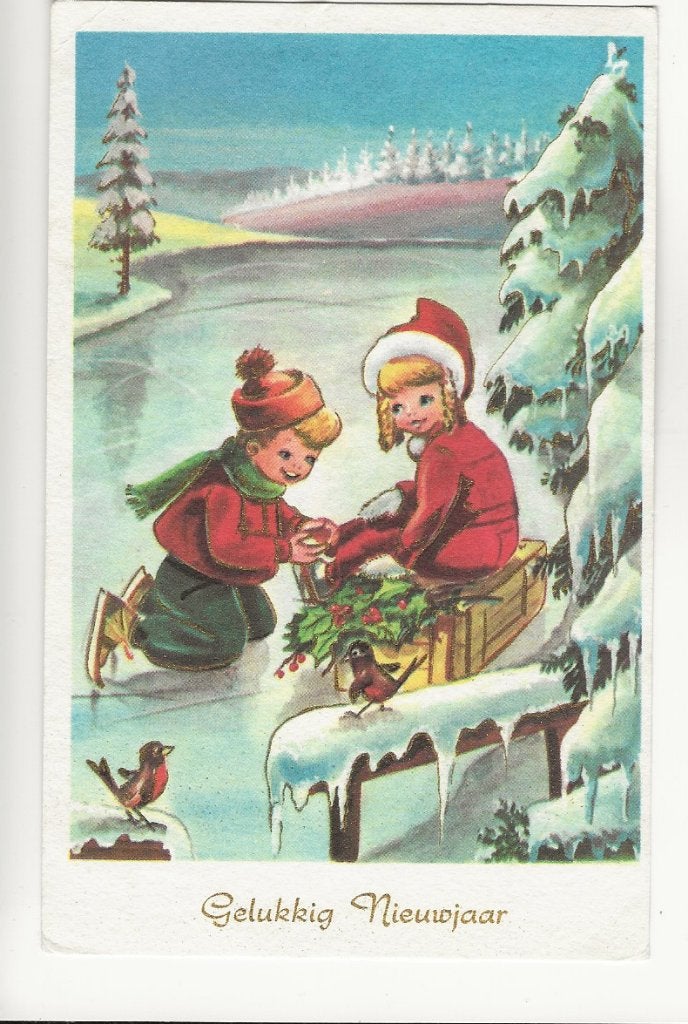 Kerst Snoepje van de week Gruyter gelopen, Ophalen of Verzenden, 1940 tot 1960, Gelopen, Feest(dag)