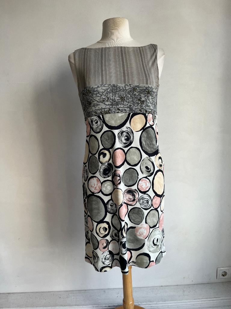 maliparmi jurkje maat 40 grijs, Kleding | Dames, Maat 38/40 (M), Verzenden, Zo goed als nieuw, Knielengte