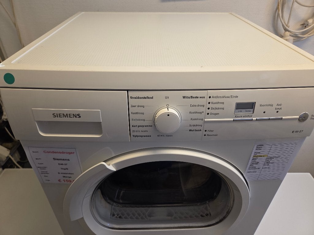 condensdroger - Siemens - 7kg - B, Witgoed en Apparatuur, Ophalen, 6 tot 8 kg, Duitsland, Anti-kreukfase