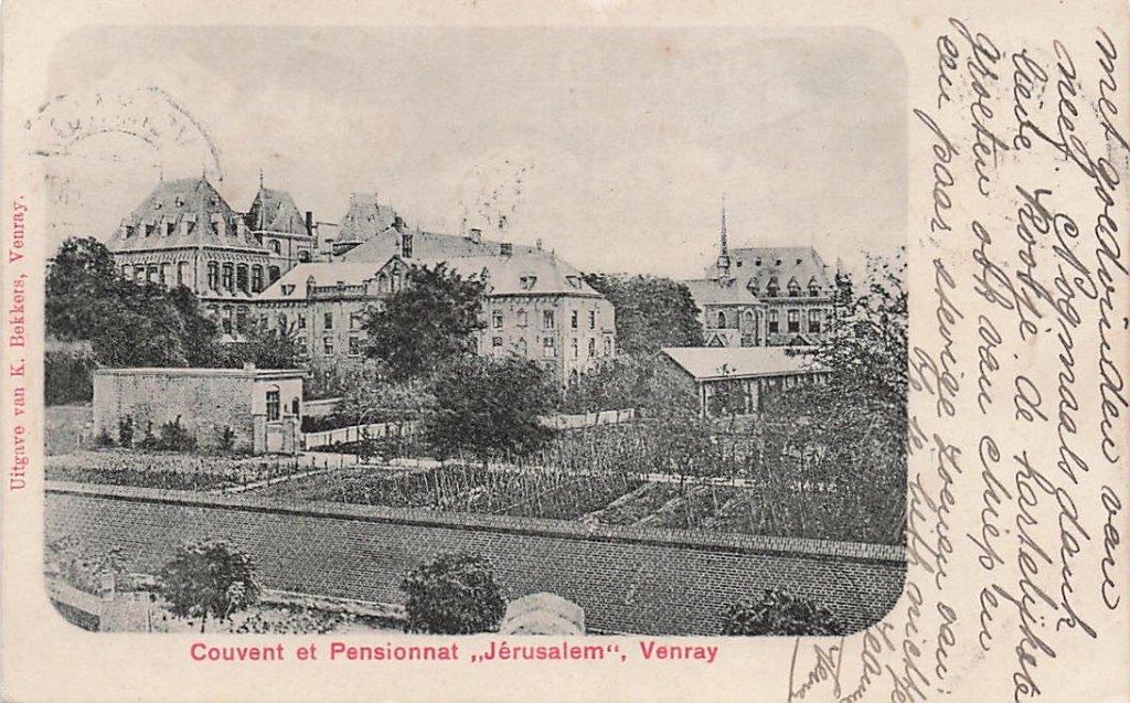 AM211 Venray pensionaat Jerusalem 1910, Verzamelen, Ansichtkaarten | Nederland, Verzenden, Voor 1920, Gelopen, Limburg