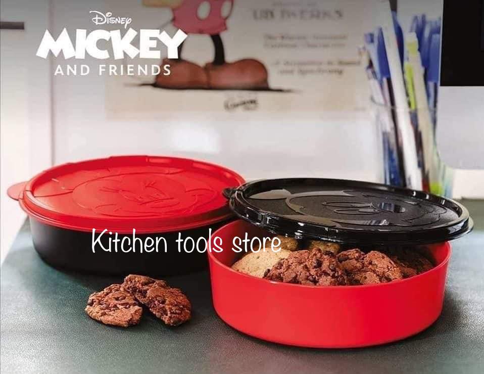 tupperware disney mickey mouse set bewaarbak koekjestrommels, Ophalen of Verzenden, Nieuw, Rood, Bak of Kom