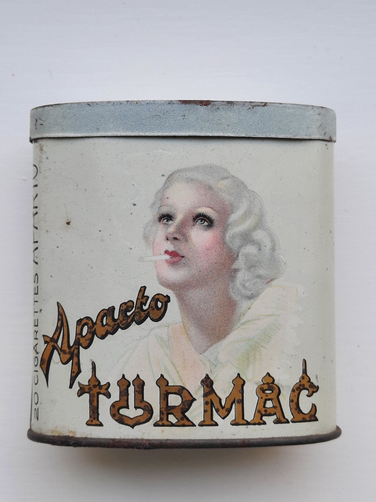 Turmac Aparto turkish Macedonië Cigarettes blikje, Verzamelen, Blikken, Ophalen of Verzenden, Gebruikt, Overige