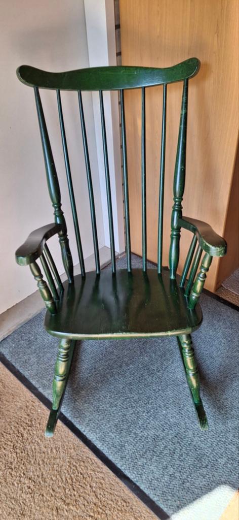 klassieke houten vintage Windsor-stijl schommelstoel, Ophalen
