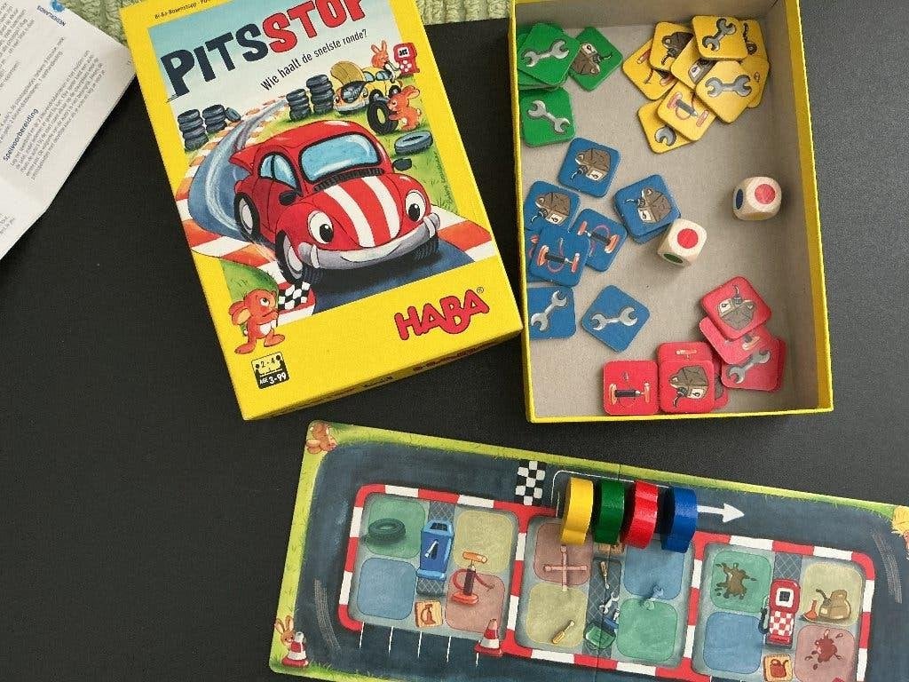 Haba spel pitstop, Drie of vier spelers, Ophalen of Verzenden, Zo goed als nieuw, HABA