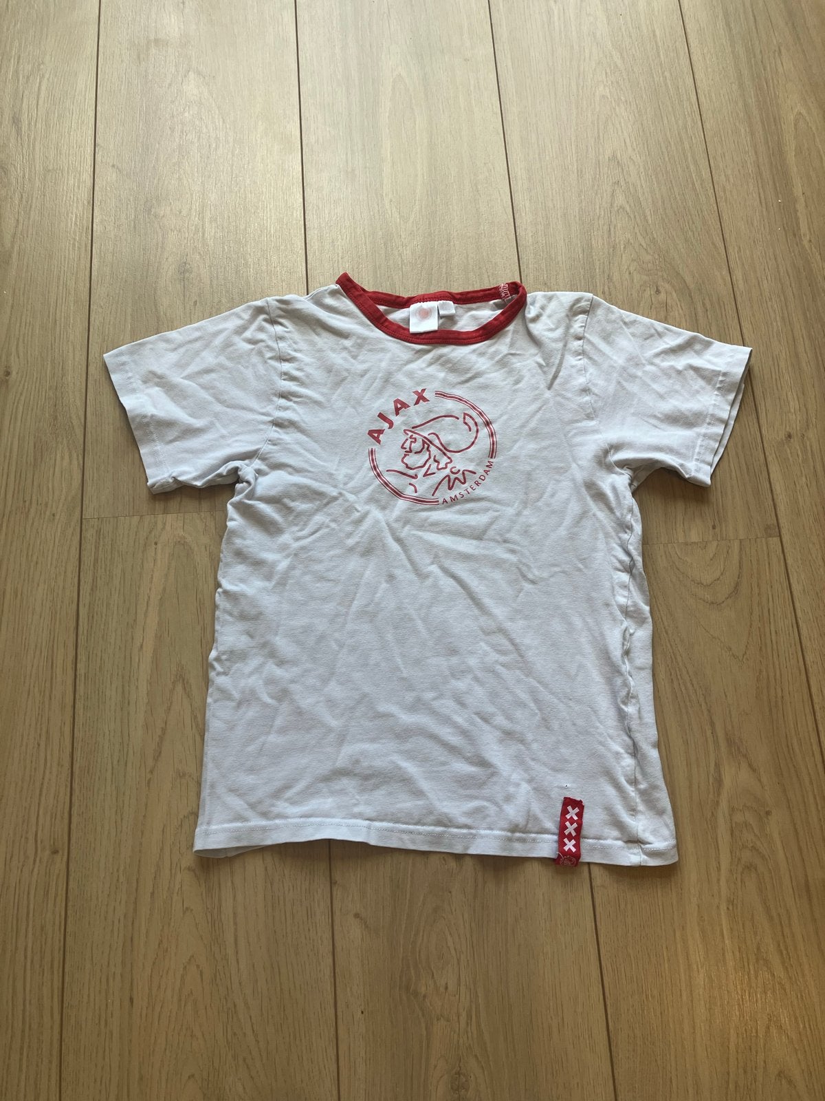 Ajax T-shirt wit maat 140, Ophalen of Verzenden, Gebruikt, Jongen, Shirt of Longsleeve