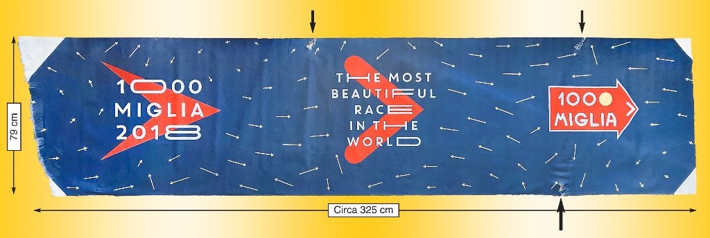 Mille Miglia 2018 Hekwerkbanner, Ophalen of Verzenden, Zo goed als nieuw, Auto's