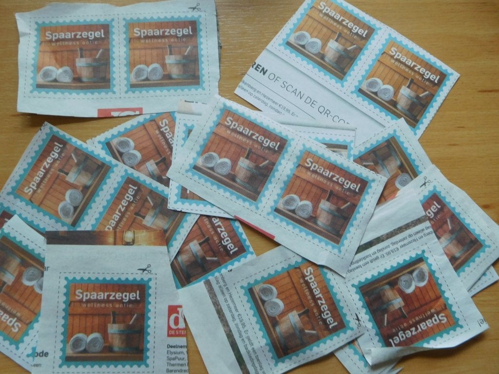 saunazegels voor een ontspannen dagje weg, Hobby en Vrije tijd, Spaarzegeltjes, Zegels, Bonnen of Punten, Winkel, Super of Benzinepomp