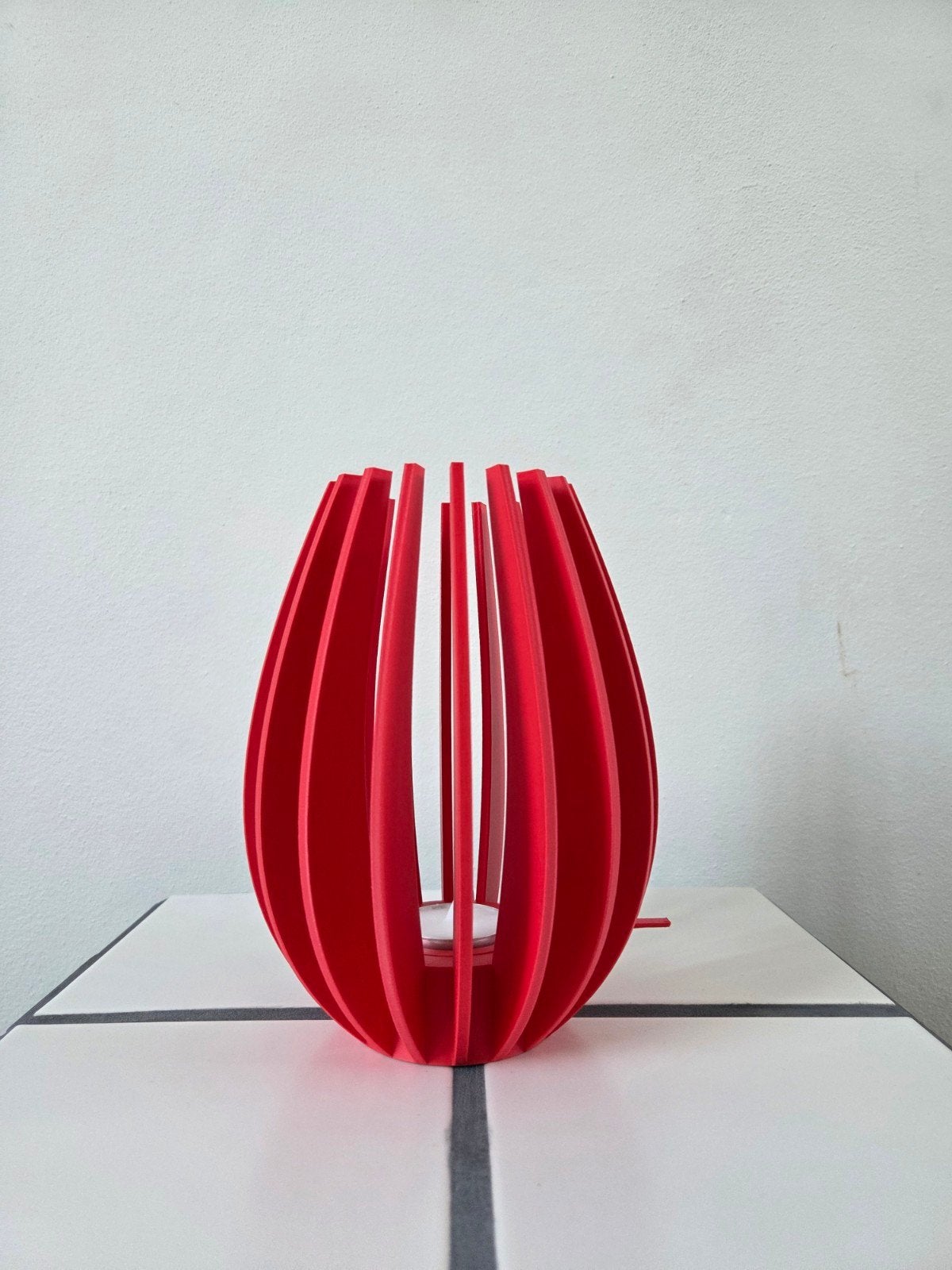 Design Waxinelichthouder Rood - Laser3D Creations, Ophalen of Verzenden, Nieuw, Rood, Overige materialen