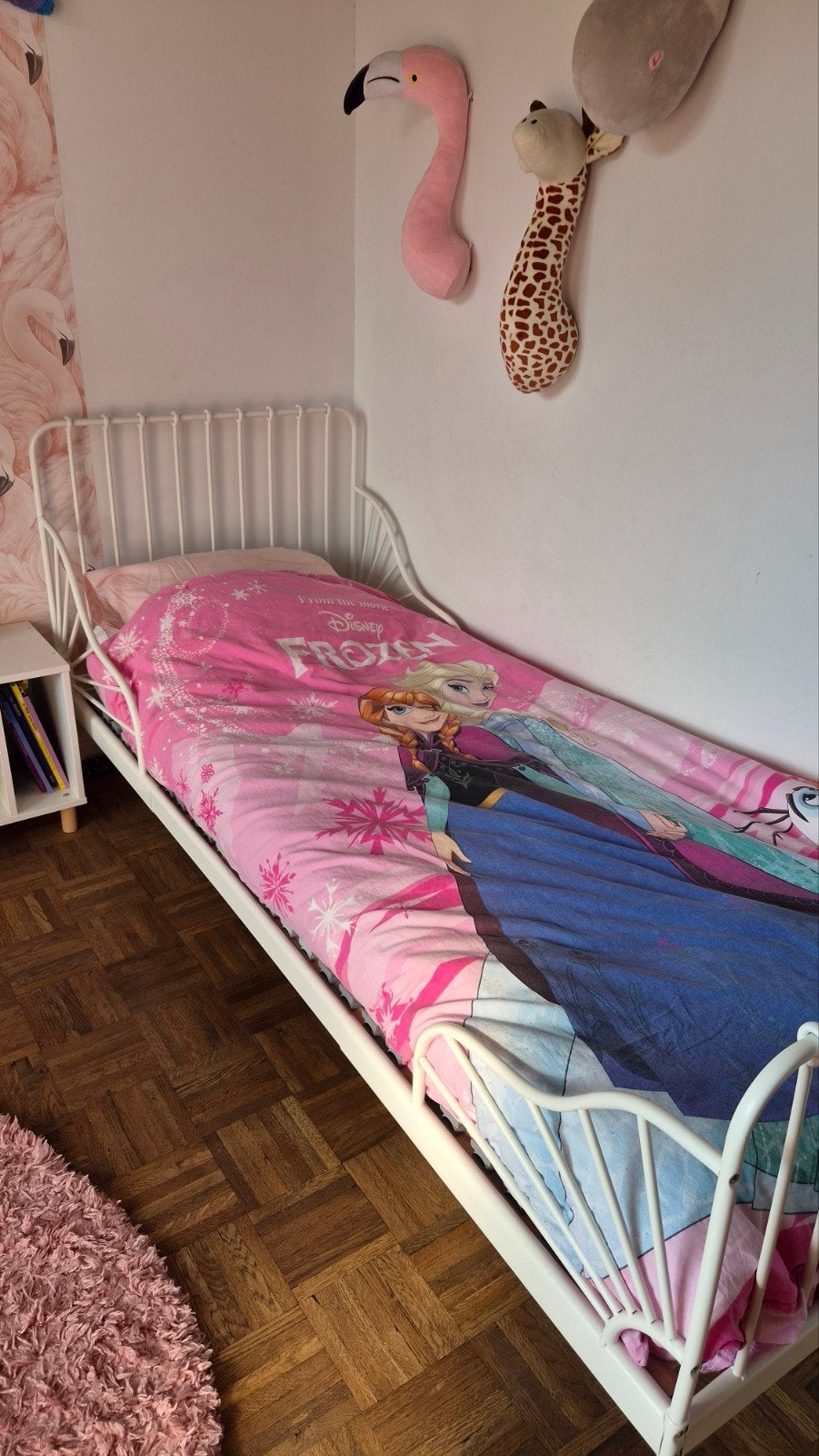 IKEA Minnen uitschuifbaar bed wit, Ophalen, Gebruikt, 70 tot 85 cm, Lattenbodem