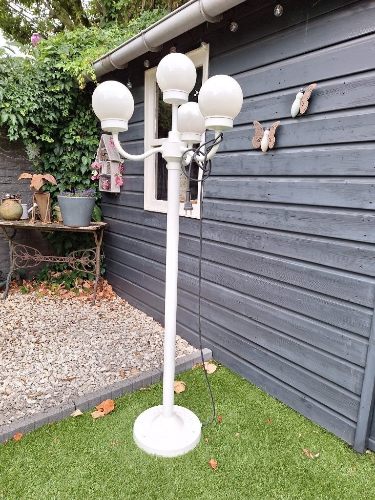Tuinlamp staand met 4 bollen, Ophalen, Zonne-energie, Kunststof, Staande lamp