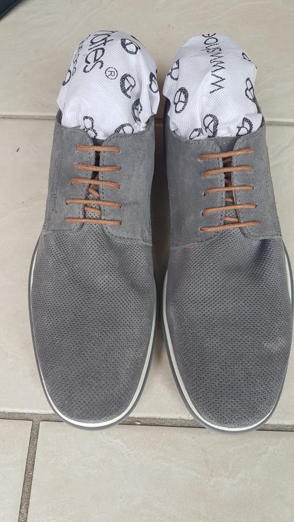 Grijze leren schoenen maat 45, Ophalen of Verzenden, Nieuw, Overige kleuren