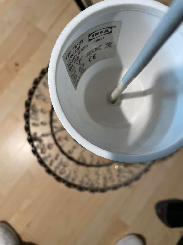 IKEA Januari Hanglamp - Wit met metalen details, Ophalen of Verzenden, Gebruikt, Metaal
