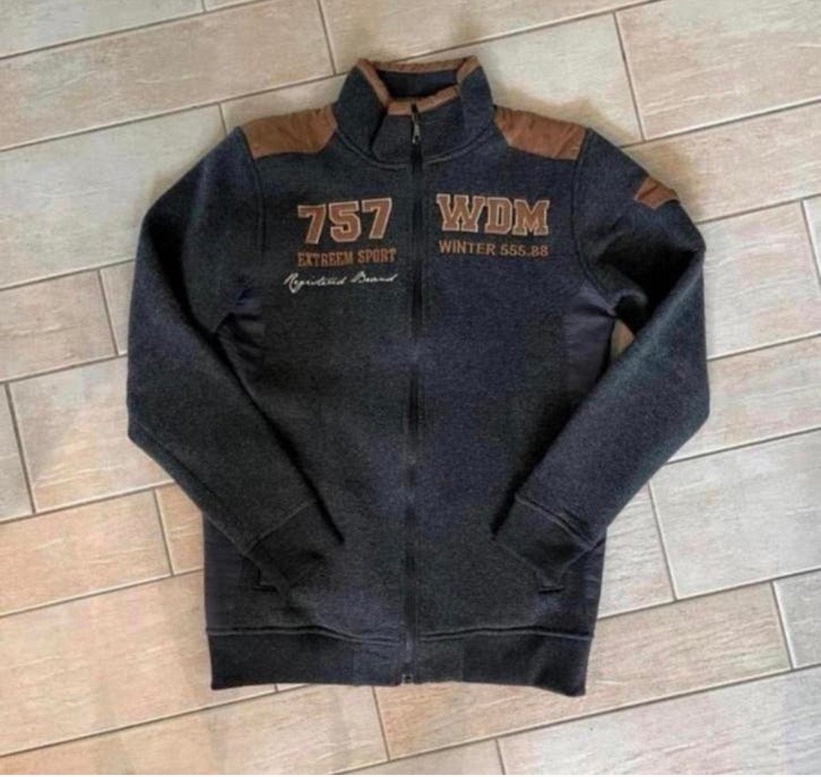 Stoer WAM DENIM vest grijs/cognac, maat S, Ophalen of Verzenden, Zo goed als nieuw, Maat 46 (S) of kleiner, Grijs