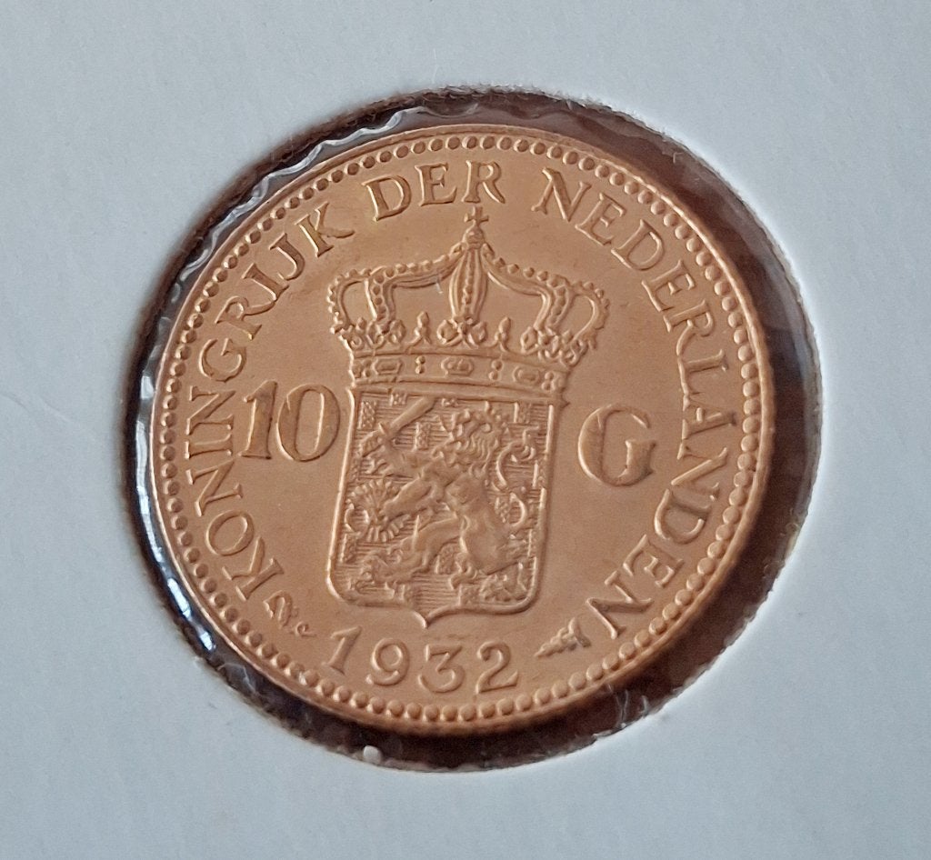 Nederland gouden tientje 1932, Postzegels en Munten, Munten | Nederland, Koningin Wilhelmina, Losse munt, 10 gulden, Goud