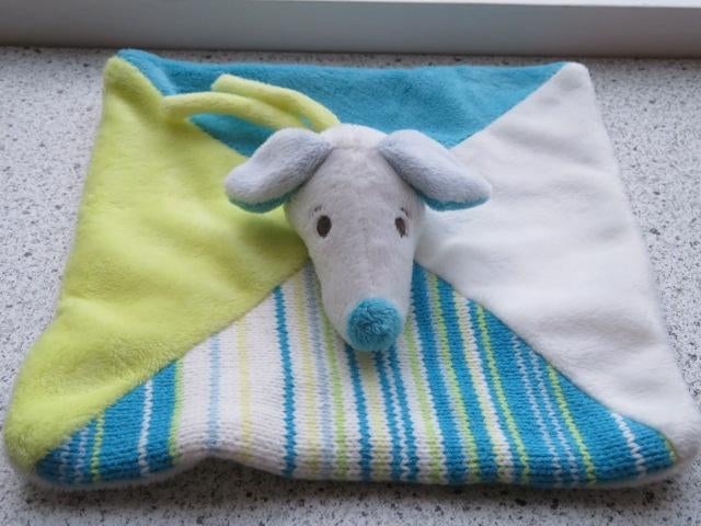 2 x Knuffeldoek hond/muis merk Happy Horse teckel tekkel, Happy Horse, Zo goed als nieuw, Meerkleurig, Wasbaar