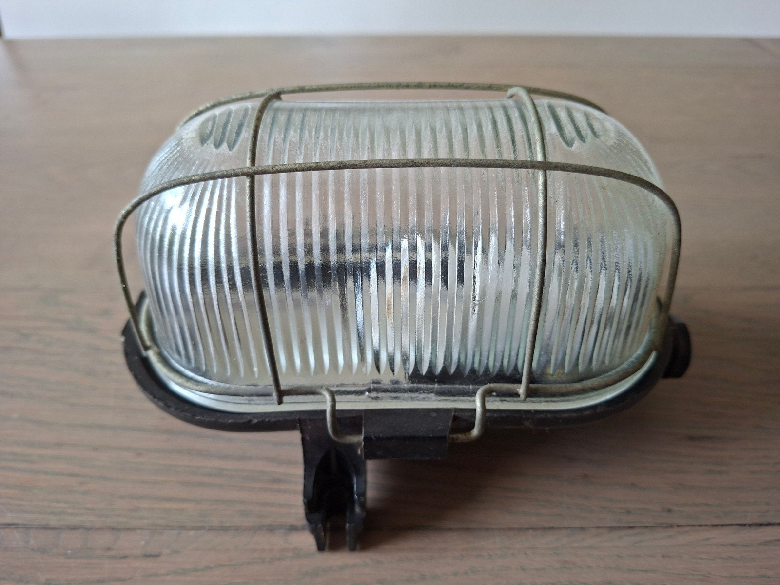Vintage bulleye-wandlamp, stallamp, kooilamp, binnen buiten, Huis en Inrichting, Gebruikt, Ophalen of Verzenden, Glas, 12 cm