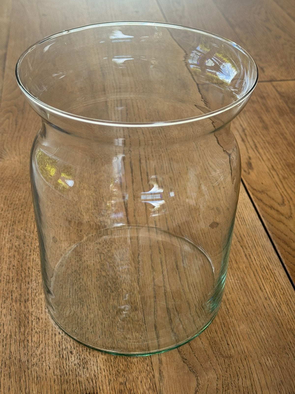 Grote glazen vaas / windlicht – H24,5 x D19 cm, Ophalen of Verzenden, Gebruikt, Glas, 24 cm
