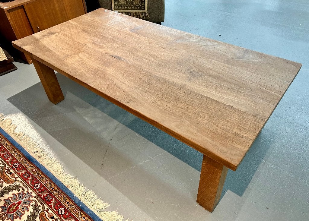 Robuuste massief houten salontafel # 400, Ophalen, Gebruikt, 100 tot 150 cm, Houten