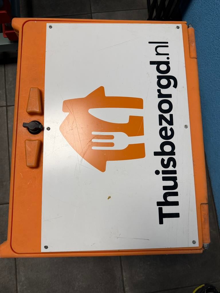 Bezorgbox bezorg box Engels bezorgfietsbox, Ophalen of Verzenden, Zo goed als nieuw, Reclamebord