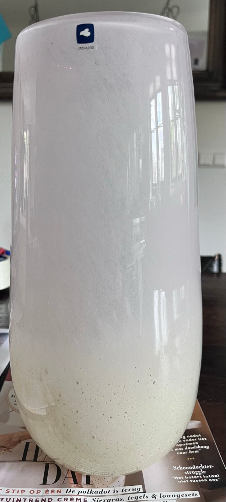 Leonardo Casolare Vaas - lilagrijs/Beige Glas, Ophalen of Verzenden, Nieuw, Overige kleuren, Glas