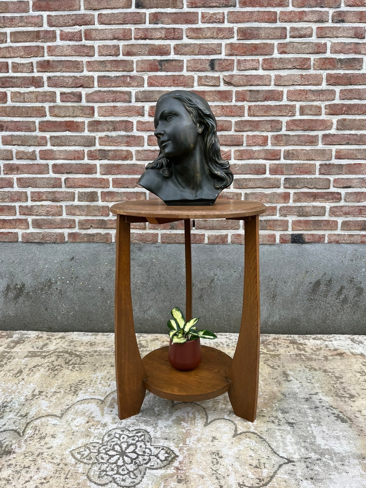 Vintage Amsterdamse school art deco hoge bijzettafel, Ophalen