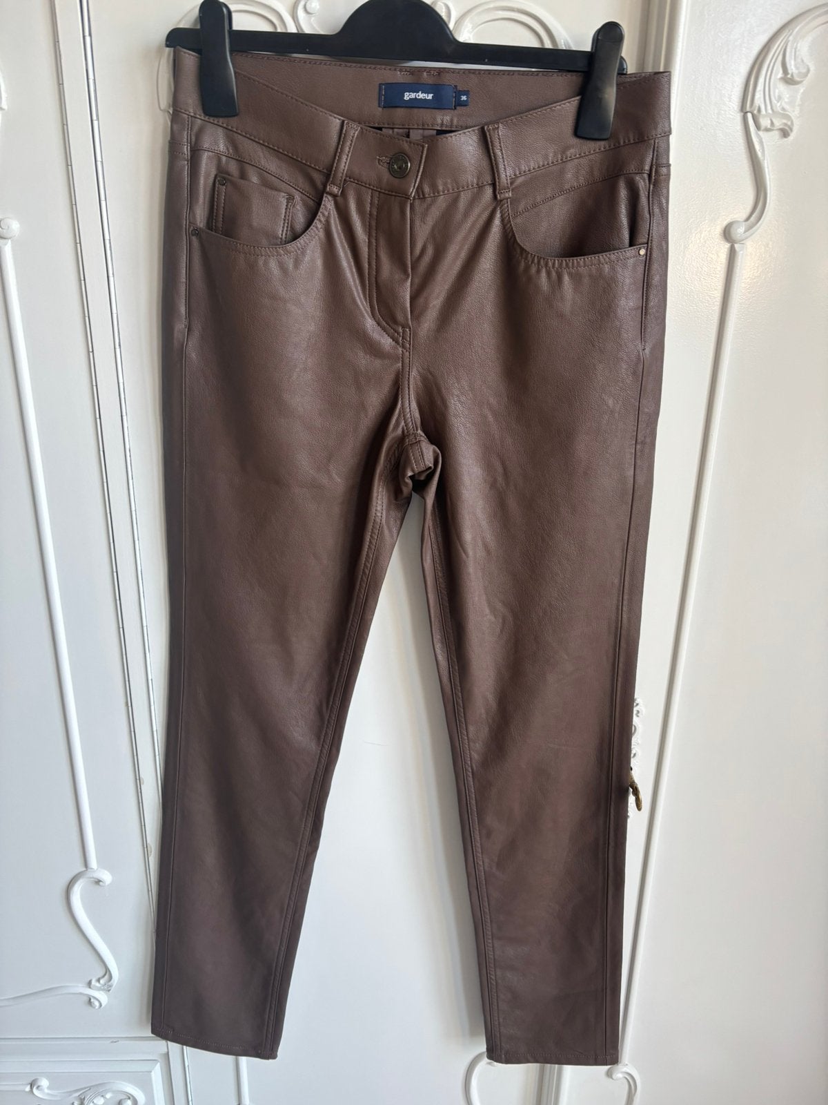 Nieuw bruin leer look broek Gardeur maat 36, Bruin, Nieuw, Ophalen of Verzenden, Maat 36 (S)