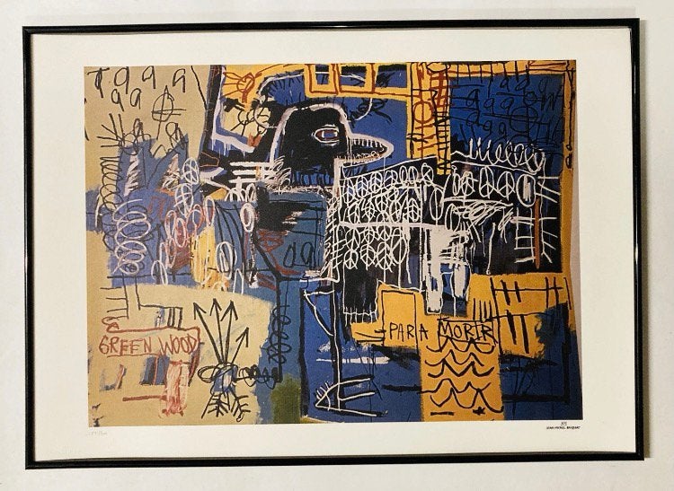 J-M BASQUIAT : XXL-lithografie. Wordt geleverd met lijst., Ophalen of Verzenden
