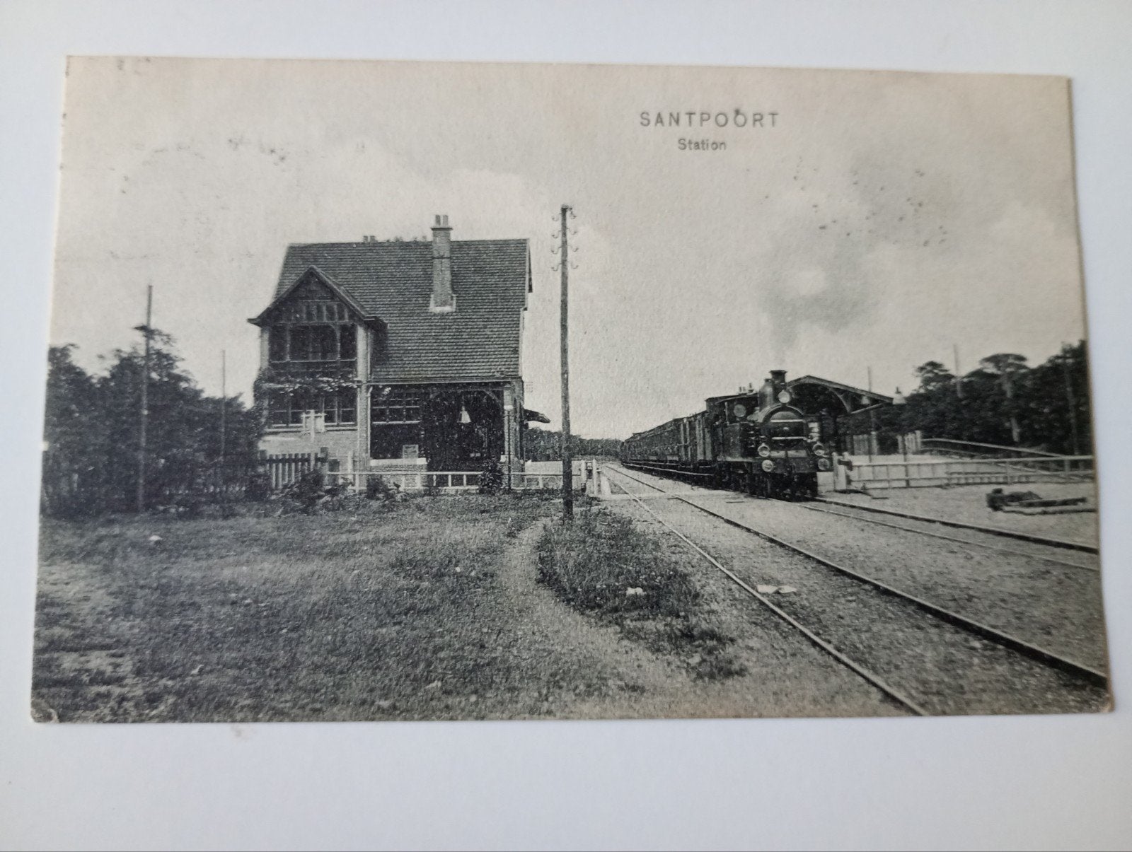 Santpoort Station met Trein 1907, Ophalen of Verzenden, Voor 1920, Gelopen, Noord-Holland