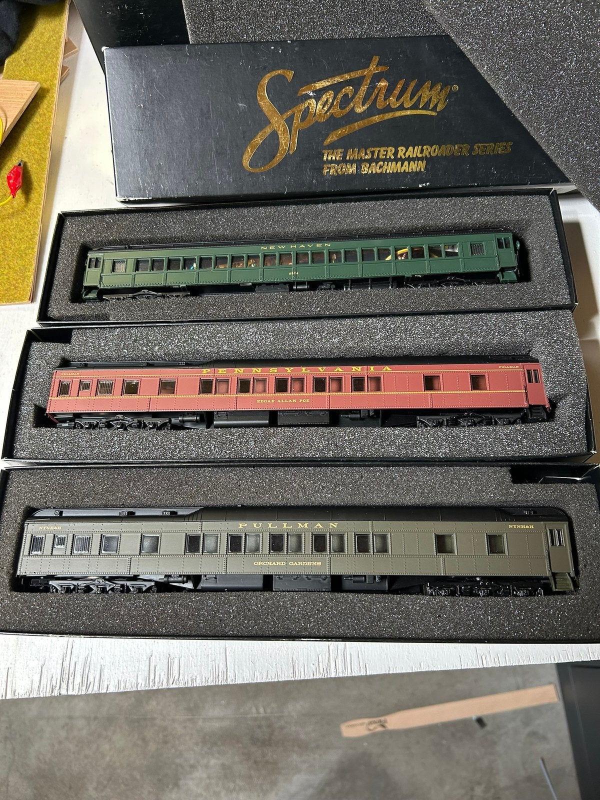3 Bachmann rijtuigen, Ophalen, Gelijkstroom, Wagon, Zo goed als nieuw