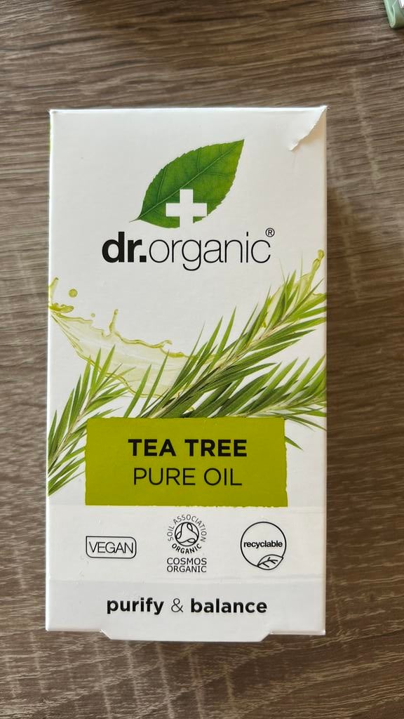 Tea tree pure oil dr. Organic, Ophalen of Verzenden, Zo goed als nieuw