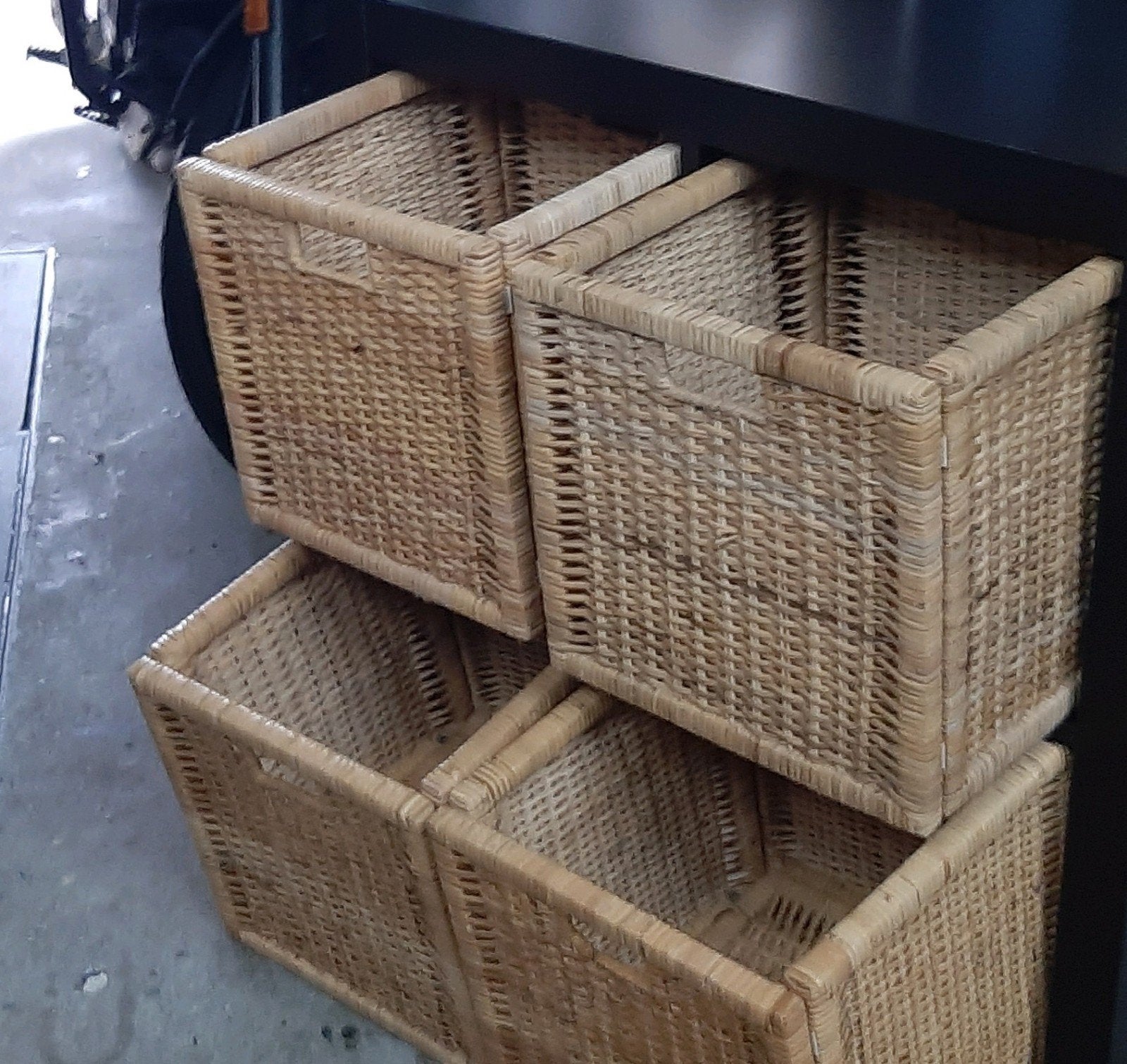 4x branas mand voor ikea kallax Vakkenkast, Ophalen, Zo goed als nieuw, Rond, Riet