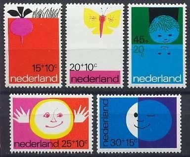 Nederland NVPH nr 996/1000 postfris Kinderpostzegels 1971, Postzegels en Munten, Ophalen of Verzenden, Na 1940, Postfris