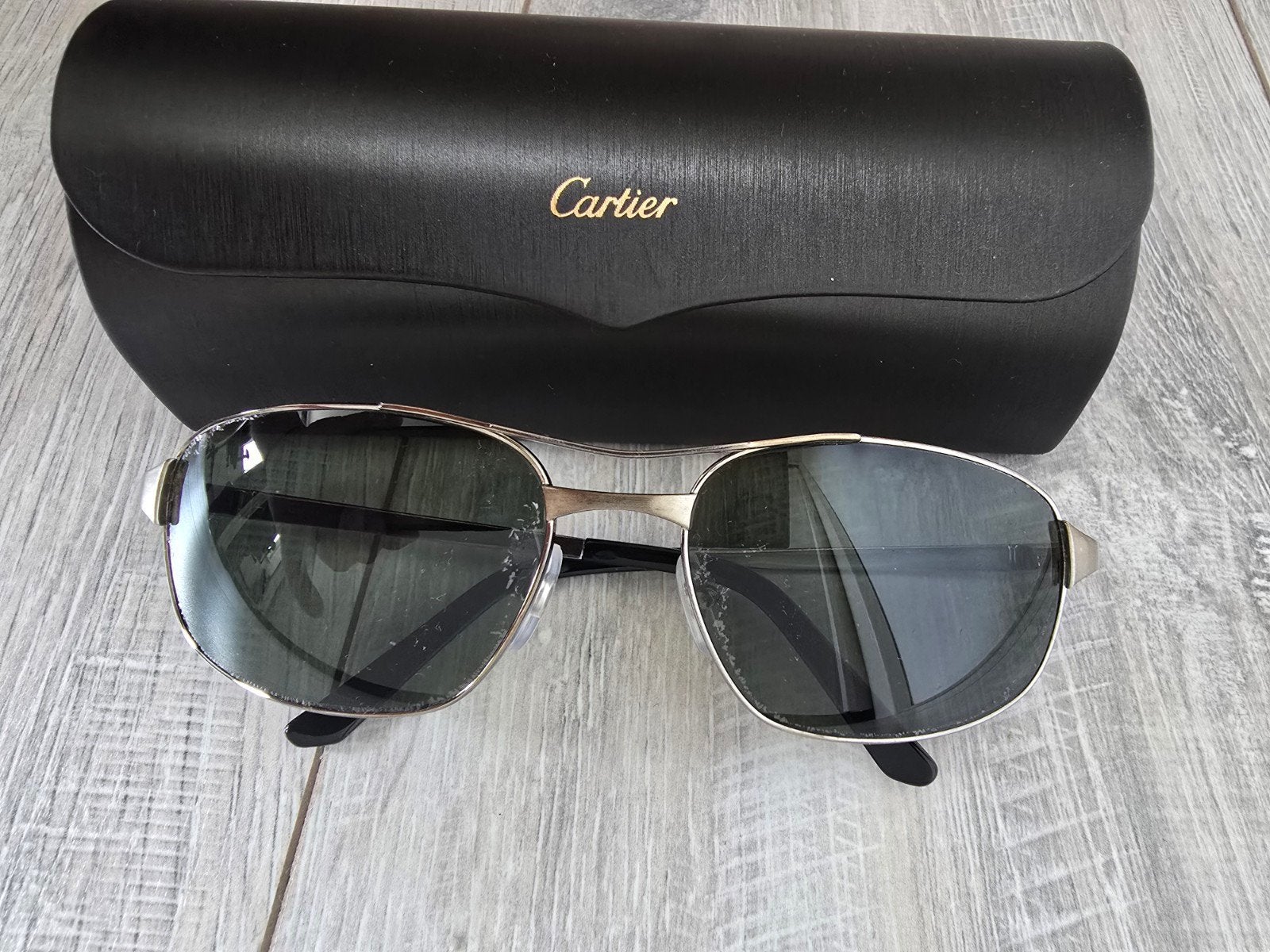 Vintage originele Cartier Santos zonnebril - mt 60 18 130, Sieraden, Tassen en Uiterlijk, Zonnebrillen en Brillen | Heren, Gebruikt