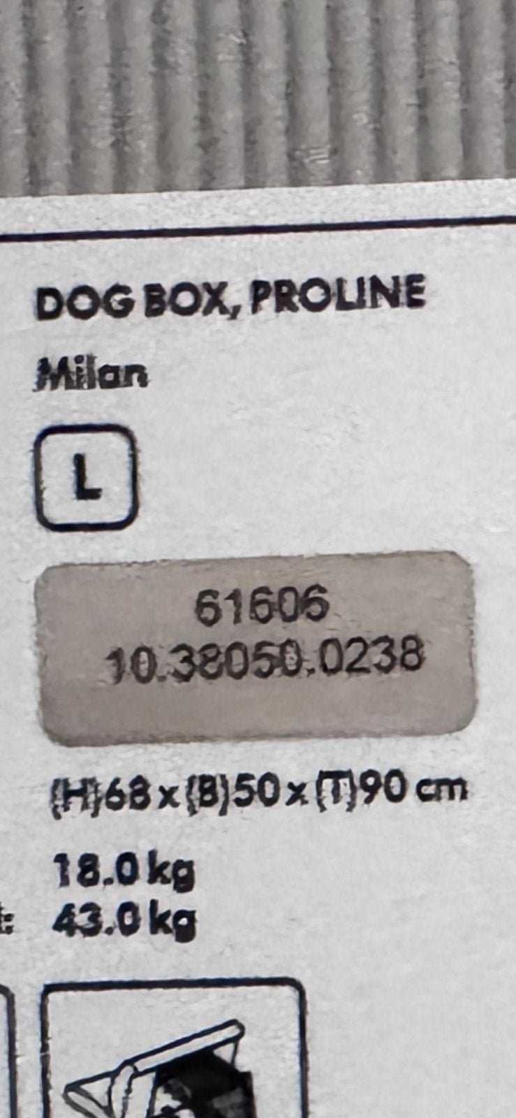 Dog Box Proline - Milan (L), Ophalen, Zo goed als nieuw