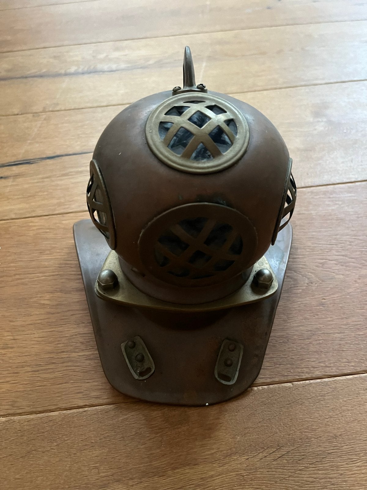 Antieke Duikhelm Miniatuur - Koperen Decoratie, Ophalen of Verzenden