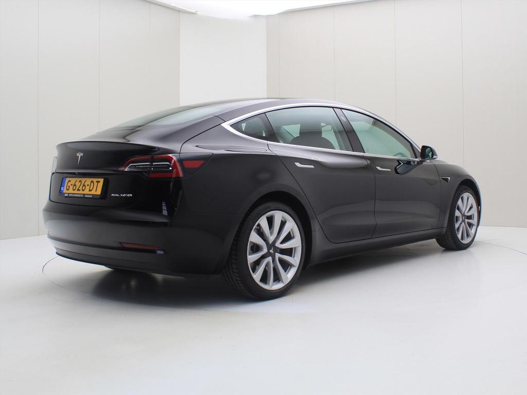 Tesla Model 3 Long-Range AWD 351pk 75 kWh [ FSD+620KM WLTP+P, Auto's, Tesla, Automaat, Zwart, Zwart, Origineel Nederlands