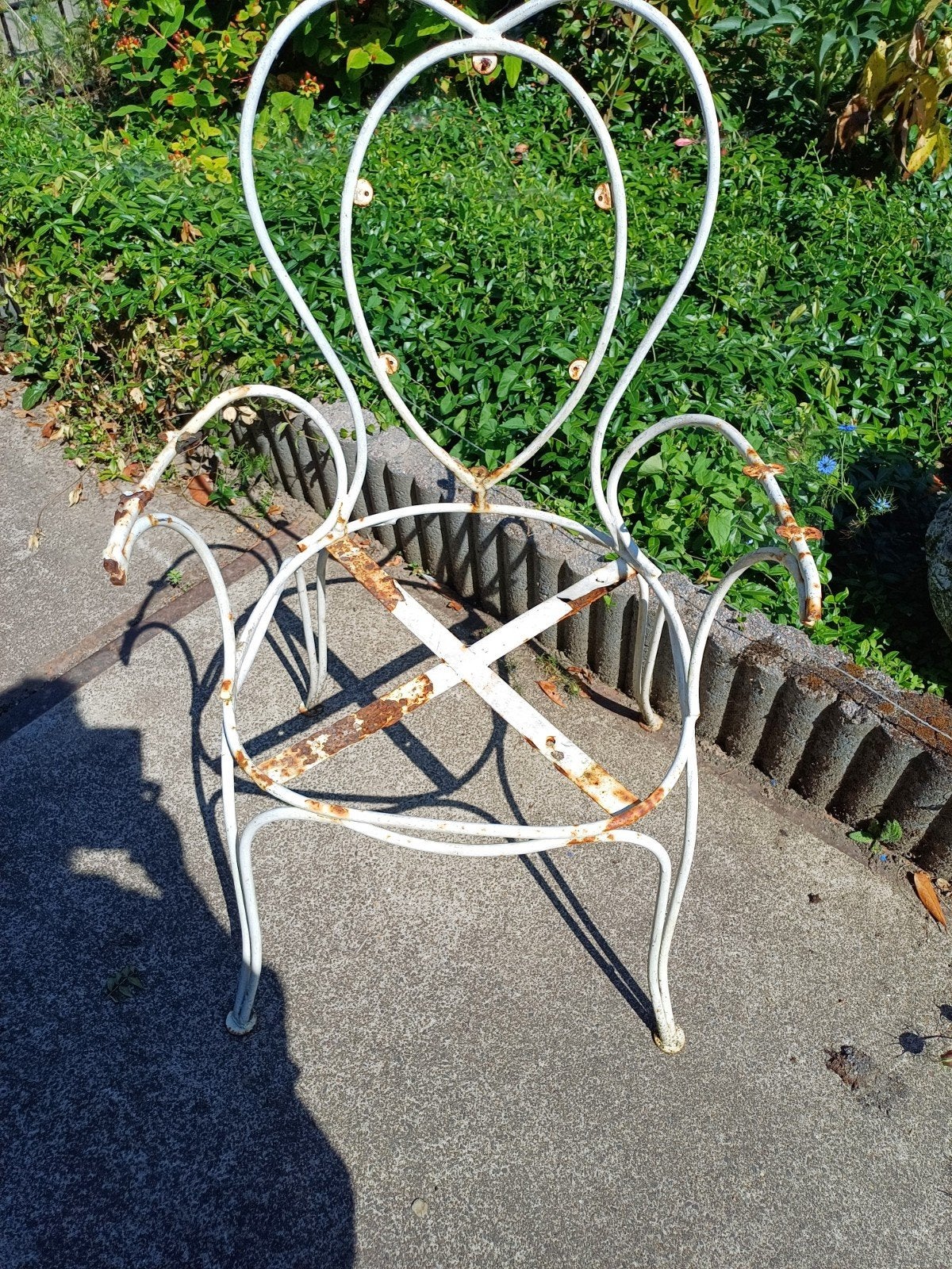 Ijzeren stoel decoratie., Tuin en Terras, Tuinstoelen, Ophalen, Metaal