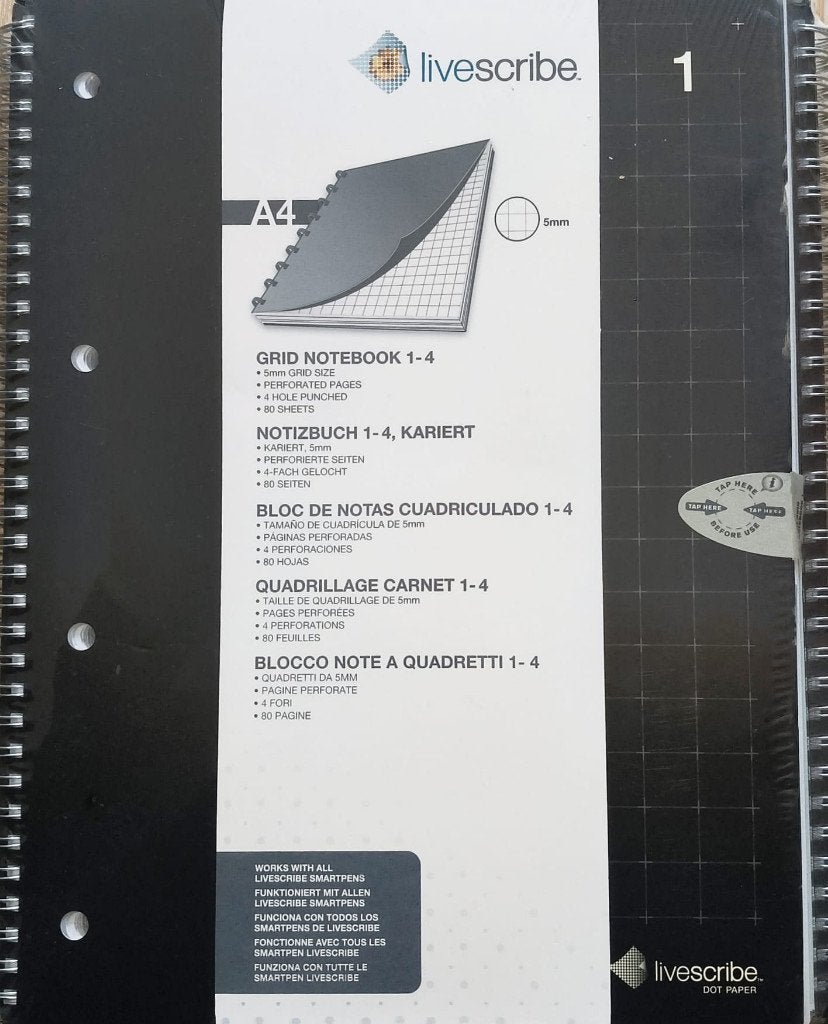 Livescribe Raster-notitieboek A4 nummer 1 tot 4, Ophalen of Verzenden, Nieuw, A4
