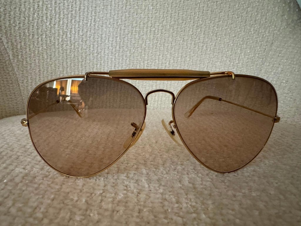Vintage B&L Ray-Ban Outdoorsman 62 photochromic zonnebril O3, Gebruikt, Zonnebril, Bruin, Ophalen of Verzenden