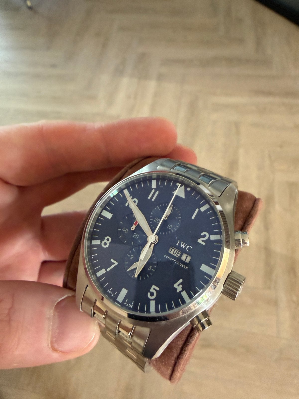 Iwc - pilots watch chronograph 43 mm., Staal, Staal, Polshorloge, Zo goed als nieuw