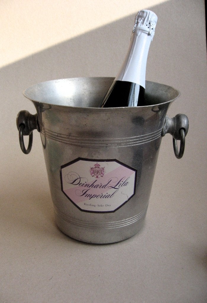 Vintage aluminium champagne koeler Riesling Sekt, Ophalen of Verzenden