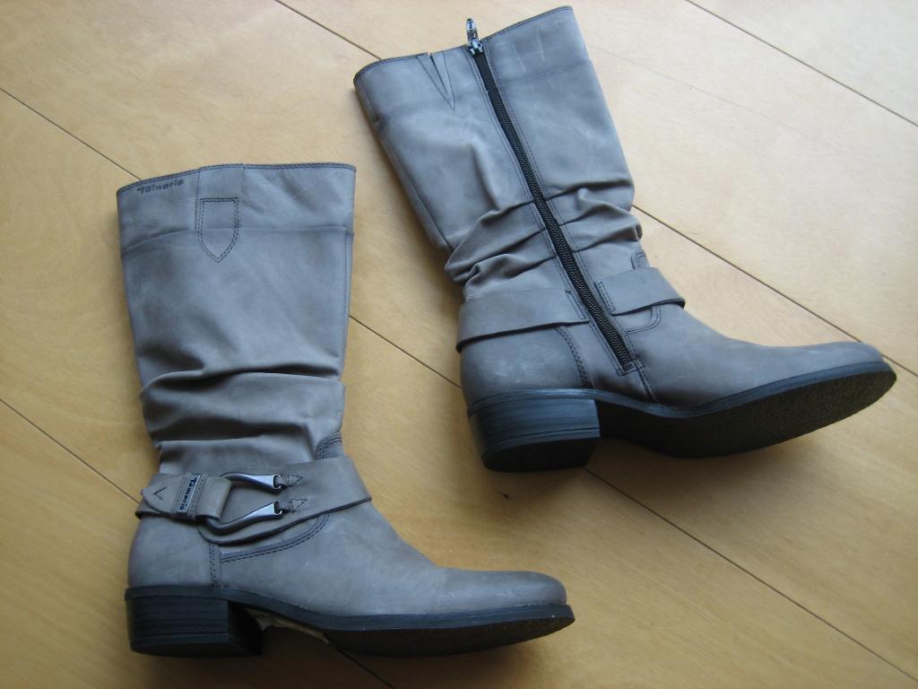 Nieuw! Taupe laarsje met antishokk-hak TAMARIS 38 snazzeys, Tamaris, Hoge laarzen, Bruin, Verzenden